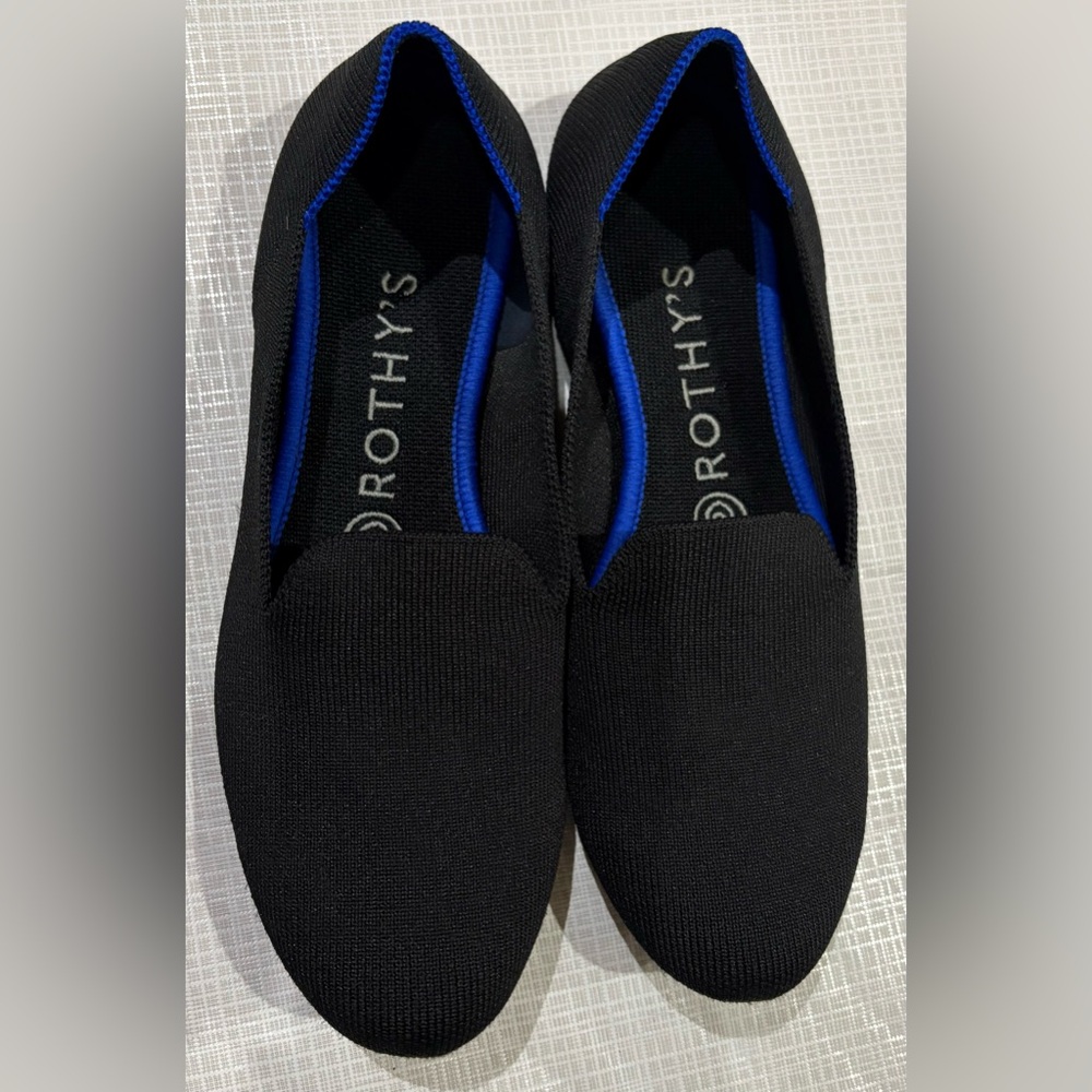 Rothy’s Sz 7.5 Black Washable Pointed Toe Ballerina Flats - Picture 7 of 11